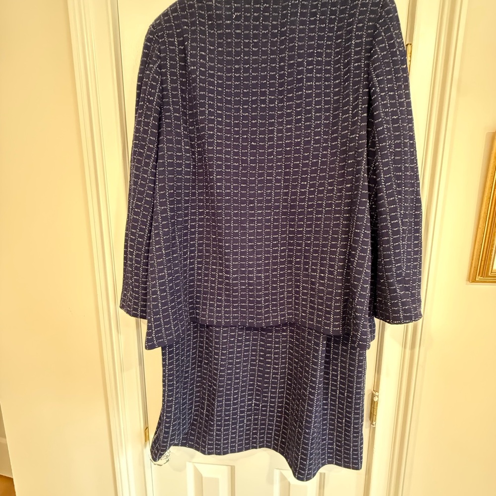 St. John Navy Geometric Dress Suit - Picture 5 of 5